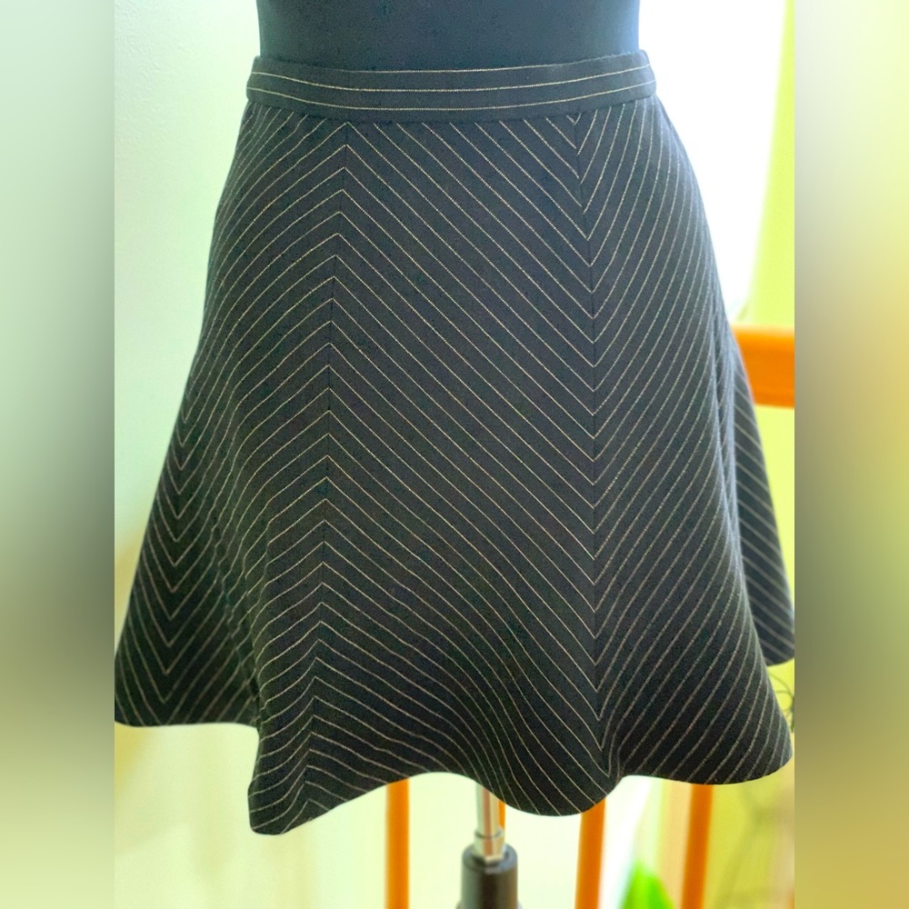 Navy pin striped mini skirt